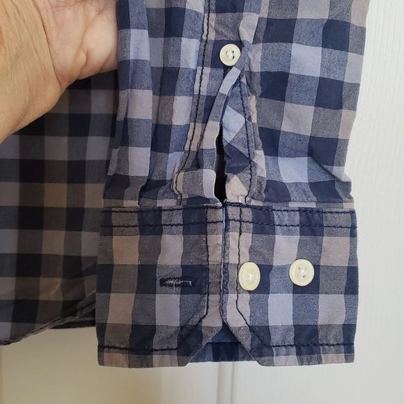 FOSSIL Men's Plaid Button Down Shirt Blue Gray - Picture 6 of 11